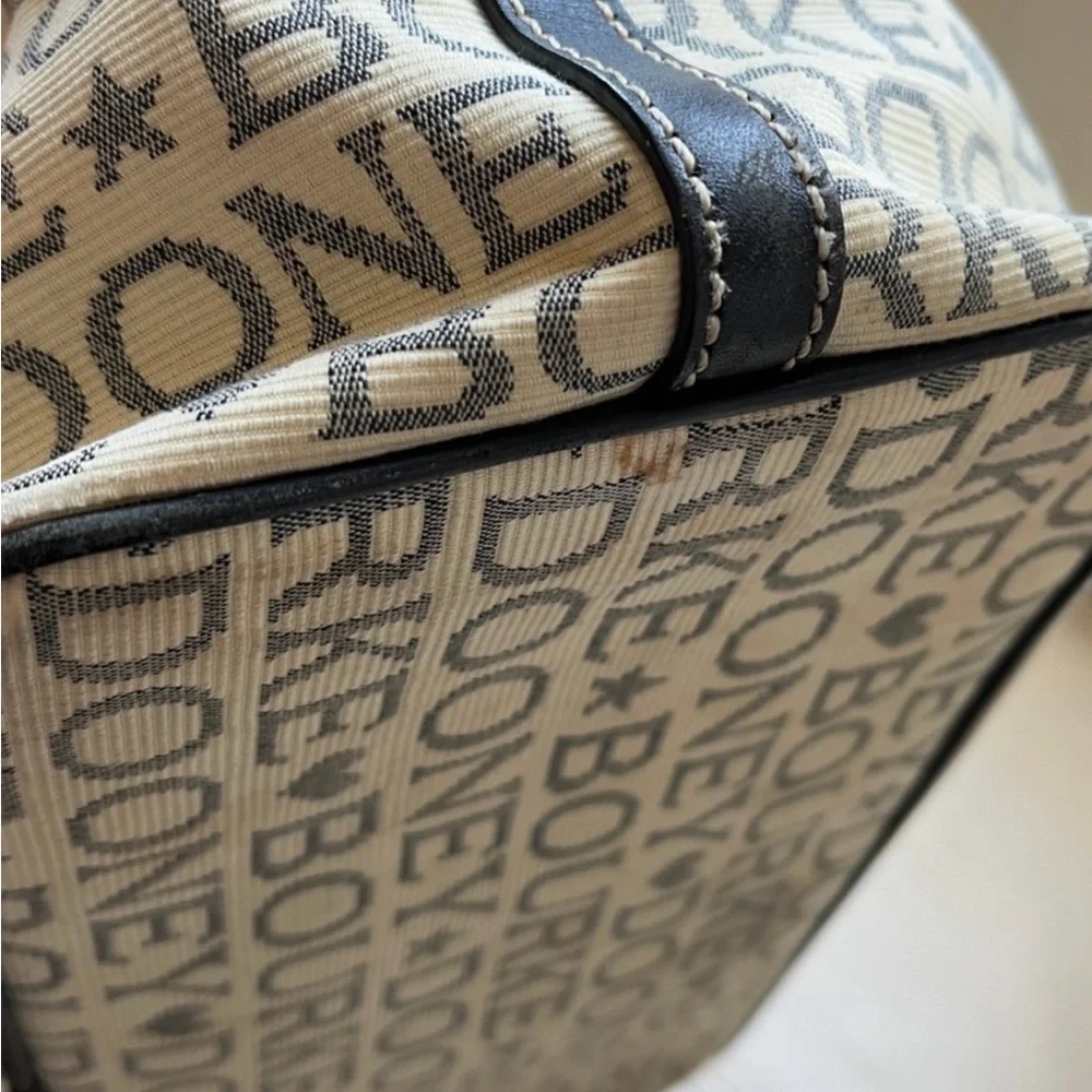 Dooney & Bourke Black and Cream Logo Tote - Picture 13 of 15